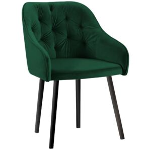 Smaragdově zelená sametová jídelní židle MICADONI NISSI