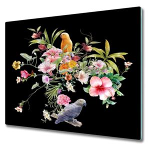 Deska kuchenna Květiny a ptáci 60x52 cm