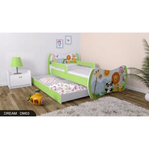 Vyrobeno v EU Dětská postel Dream vzor 03 180x90 cm zelená