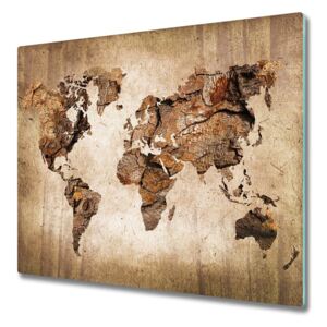 Deska kuchenna Mapa světa dřevo 60x52 cm