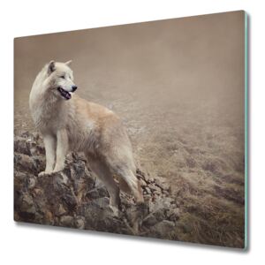 Deska kuchenna Bílý vlk na skále 60x52 cm