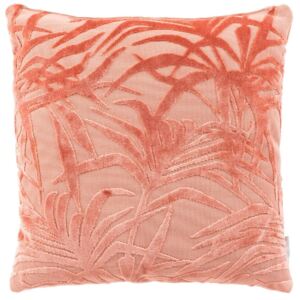 Růžový polštář ZUIVER MIAMI s palmovým motivem