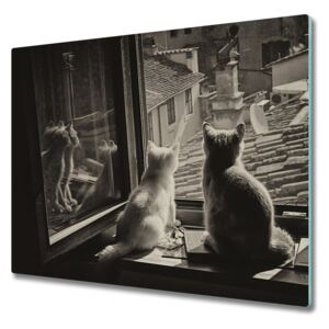 Deska do krojenia Kočky u okna 60x52 cm