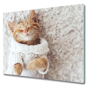 Deska do krojenia Kitten v svetru 60x52 cm