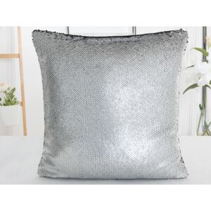 XPOSE® Magický povlak na polštář - stříbrná/černá (matná) 40x40 cm