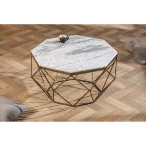 Designový konferenční stolek Acantha 70 cm mramor bílý - otevřené balení