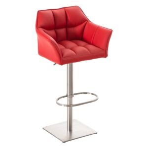 Barová židle Damas E1 ~ koženka, nerezový rám Barva Červená