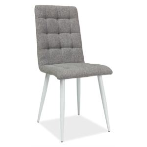 Jídelní židle - OTTO, nohy v bílé barvě, různé barvy na výběr Čalounění: šedá (tap.64)