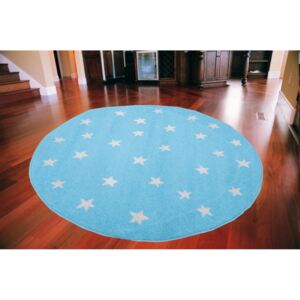 Dětský kusový koberec Hvězdičky modrý kruh, Velikosti 80x80cm