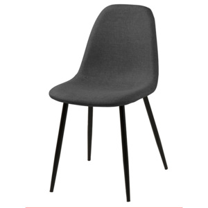 Jídelní židle čalouněná látkou v šedé barvě s černou podnoží SET 4 ks DO182
