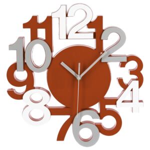 Hodiny na stěnu v moderním stylu, hodiny s číslicemi, hodiny do obýváku, kuchyňské hodiny, červené hodiny, designové hodiny