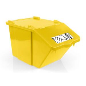 Odpadkový koš na tříděný odpad TTS, objem 45 l, žlutý