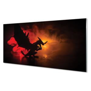 Obráz na skle Černý drak mraky 100x50cm
