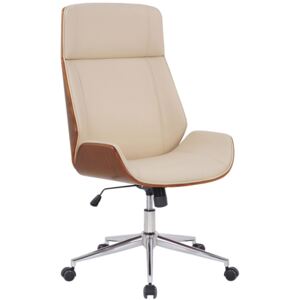 BHM Germany Kancelářská židle Varel, syntetická kůže, ořech / krémová