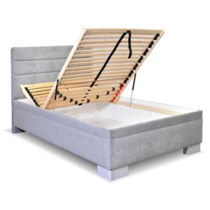 Čalouněná postel Fontana, s úložným prostorem, 90x200 cm , Bílá ekokůže