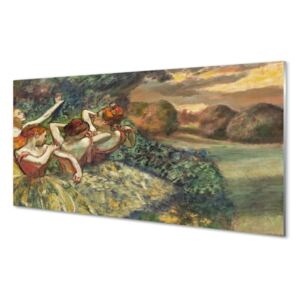 Obráz na skle Baleríny tanec v lese 125x50cm