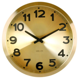 Karlsson Nástěnné hodiny - Karlsson Gold Numbers, OE 39,5 cm