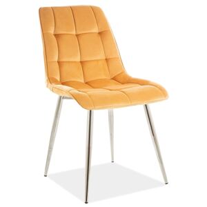 BRADOP Jídelní židlička CHIC velvet žlutá/chrom