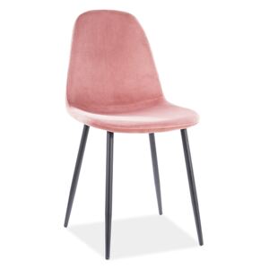 SIG Jídelní židle FOx velvet antická růžová/černé