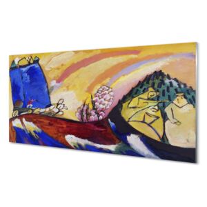 Obráz na skle Venkovské krajiny abstraktní umění 125x50cm