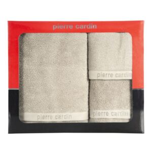 Dárková sada ručníků Pierre Cardin 30x50cm, 50x90cm, 70x140cm Béžová 3 ks