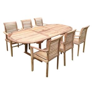 Nábytek Texim Dřevěný zahradní nábytek Faisal I. teak set 1+6 Typ stolu: ovál
