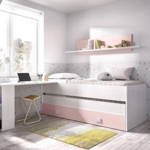 Aldo Sestava dětského nábytku pro holky, postel, police, psací stůl Ocean rose