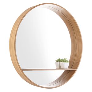 Kulaté zrcadlo Sheer L Present Time (Barva- dřevo)