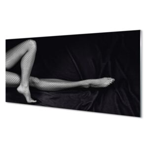 Obráz na skle Černé a bílé síťované nohy 100x50cm