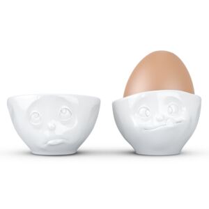 Mlsný a smutná set 2ks na vajíčko, šálek na presso, omáčky No.2 58products (bílý porcelán)