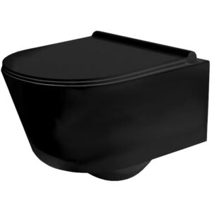 Závěsné WC PORTER RIMLESS + Duroplast sedátko slim - černé