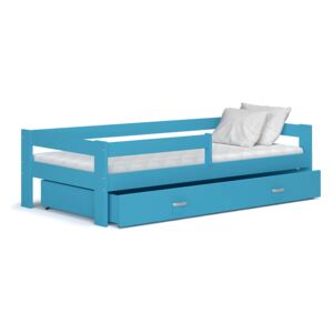 Dětská postel se šuplíkem HUGO V - 160x80 cm - modrá