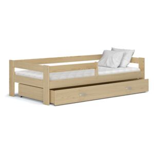 Dětská postel se šuplíkem HUGO V - 160x80 cm - borovice