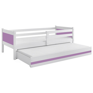 Dětská postel BALI 2 + matrace + rošt ZDARMA, 190x80, bílý, fialový