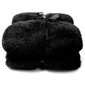 DEKORACEASTYL Heboučká deka Teddy černá 5001017-BL