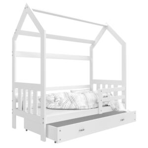 Dětská postel DOMEČEK s úložným prostorem (Bílá), Bílá