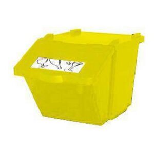 Plastový odpadkový koš na tříděný odpad, objem 45 l, žlutý