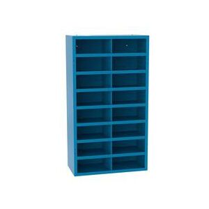 Kovová dílenská skříň s přihrádkami SFR161, 180 x 100 x 50 cm, modrá