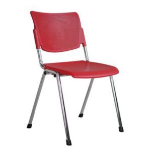 Plastová jídelní židle MIA Chrom, červená