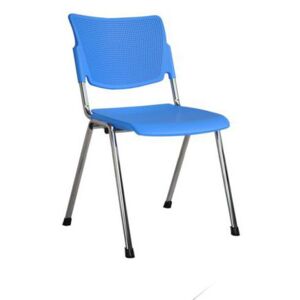 Plastová jídelní židle MIA Chrom, modrá