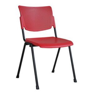 Plastová jídelní židle MIA Black, červená