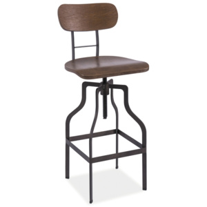 BRADOP židle Barová ořech tmavý/grafit 89x68-83x35x42