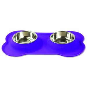 Plaček Podložka DOG FANTASY silikonová s miskami fialová S