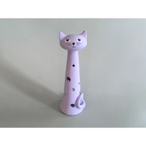Keramika Andreas® Kočka Ágnes - malá na svíčku - fialová