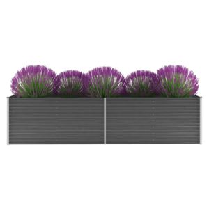 Zahradní květináč z pozinkované oceli 320 x 80 x 77 cm šedý