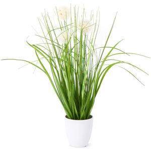 Umělá kvetoucí tráva Justine bílá, 36 cm