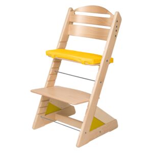 Dětská rostoucí židle Jitro Plus přírodní Barva volitelného klínu: Žlutá