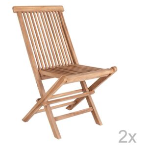 Sada 2 venkovních jídelních židlí z teakového dřeva House Nordic Toledo
