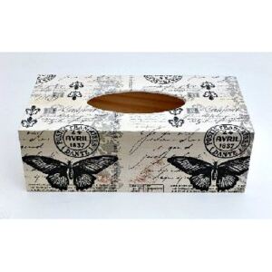 Box na kapesníky - černý motýl