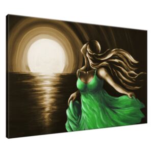 Ručně malovaný obraz Žena v zeleném 120x80cm RM1655A_1B